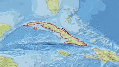 Detailed Animated Map of Cuba with Provinces and Cities