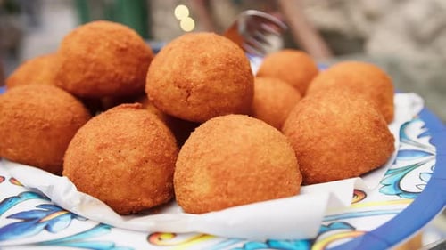 Typical Italian Fried Rice Balls Arancini
