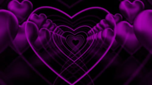 Ballon magenta en forme de cœur pour la Saint-Valentin, animation en boucle