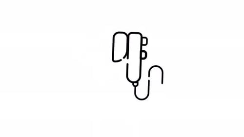 Animated Medical Ultrasound Device Line Art Icon