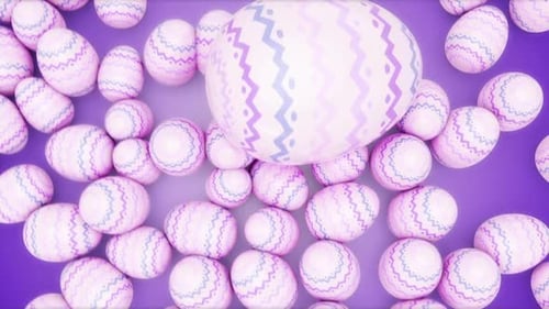 Animated Pastel Easter Eggs Celebration Loop Background
