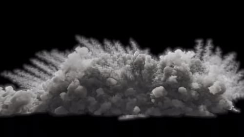Explosion latérale en rafale sur fond transparent