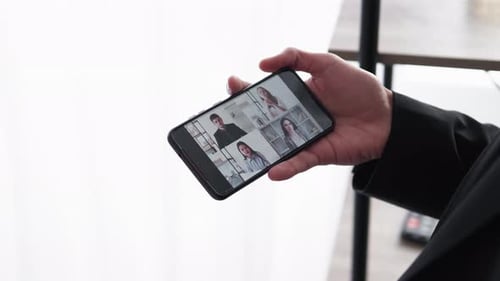 Mobile Video Call with Team Working Remotely
