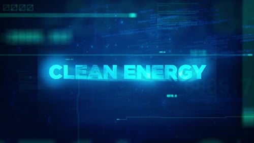Futuristic Clean Energy Text Reveal with Digital Glitch Effect