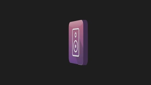 Animated 3D Speaker Icon Rotation on Dark Background