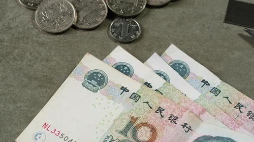 Detailed Close Up of 10 Yuan the Chinese Currency 10 Renminbi the Smallest Banknote Denomination of