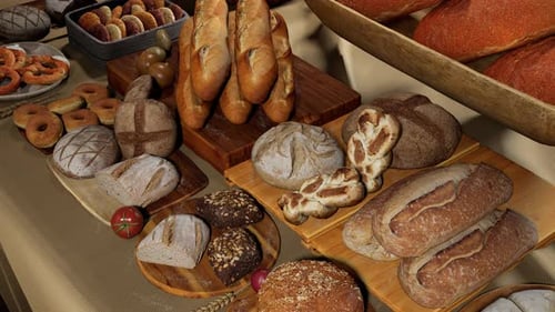 Abundant Rustic Bakery Bread Display