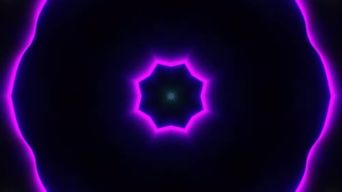 Vibrant Neon Kaleidoscope Pattern Loop Background