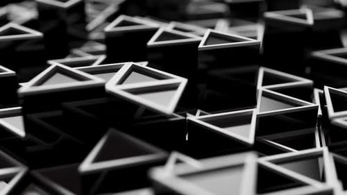 Dynamic 3D Triangular Pattern in Black and White