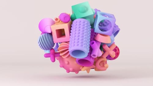 4K-Animation geometrischer Formen in Bewegung