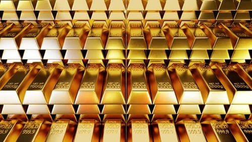 Stack Of Gold Bullion Bars 02 4K