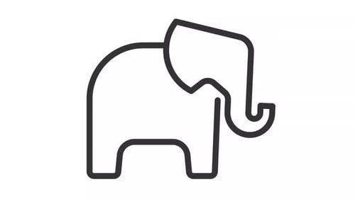 Minimalist Elephant Outline Icon Animation