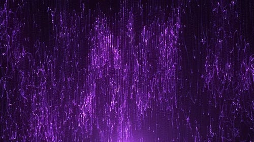 Abstract Purple Glowing Particle Stream Background