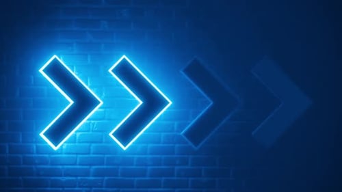 Neon Blue Arrows Forward