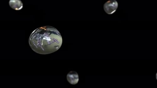 Fluid Metallic Spheres Morphing Abstract Motion Background