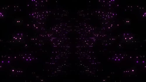 Abstract Tunnel of Glowing Purple Particles Background