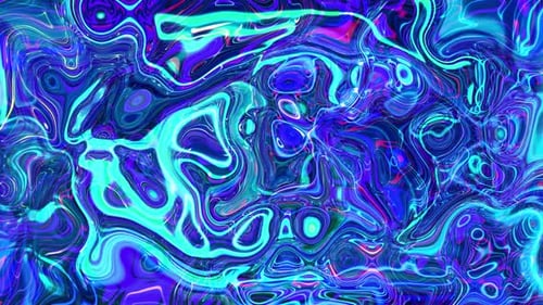 Abstract Fluid Neon Swirls Loop Background