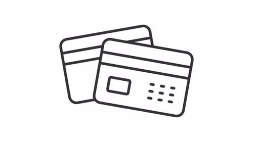 Animated payment cards line icon