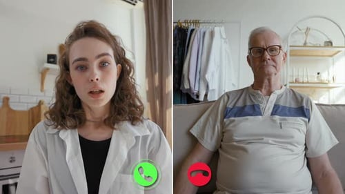 Online Call Between Two Participants Discussing Various Topics