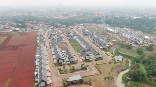 Residential Construction Maintenance, Disitrict Residential Cluster Area Drone Aerial View