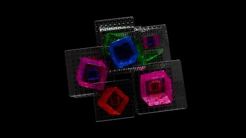 Dynamic Abstract Visual Loop with Vibrant Geometric Forms and Colors