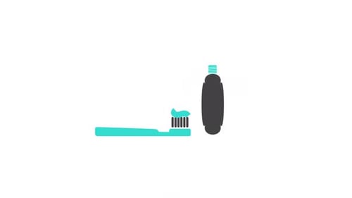Flat Design Animation of Toothbrush and Toothpaste Application