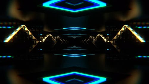 Multicolor Neon Squares Amazing Endless Tunnel Background Vj Loop In 4K