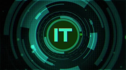 It Text On Futuristic Cyberspace Background