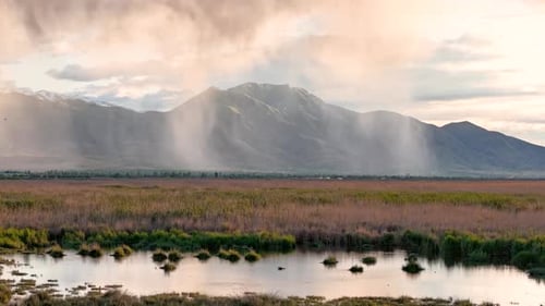 Timelapse cloudy raining weather