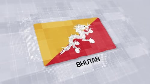 Bhutan National Flag Waving and Country Name Reveal