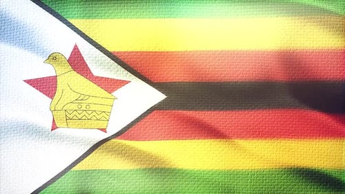 Realistic Waving Flag of Zimbabwe Loop Animation