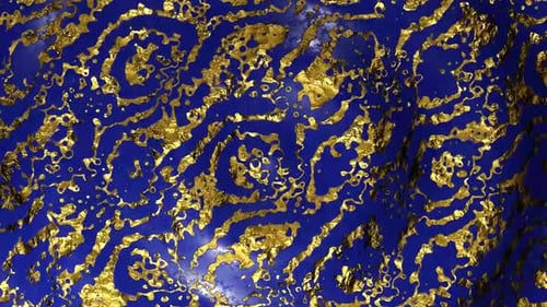 Abstract Gold and Blue Fluid Pattern Background