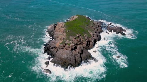 Extreme Wave Crushing Coast Large Ocean Beautiful Wave Aerial Slow Motion View of Waves Breaking