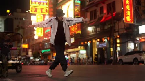 Hip Hop Breakdancer Performing In Bangkok