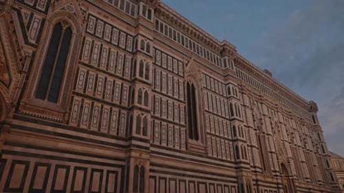 Santa Maria Del Fiore with High Arched Windows and Ornaments Florence Italy