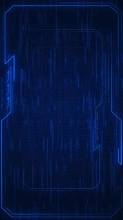 Vertical Video - Blue Digital Data Lights Technology Background