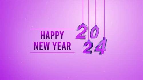 Glossy Happy New Year 2024 Text Reveal