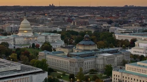 Cinematic And Beautiful View Of Washington DC Cityscape, USA