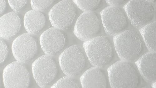 Polystyrene foam in macro video