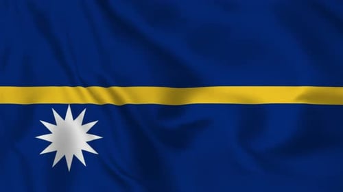 Nauru National Flag Waving Seamless Loop Animation
