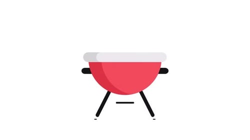 Flat Design BBQ Grill Animation