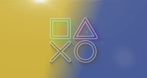 Joystick gaming and console video play symbol 3d with shadow