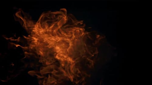 Flames on Black Background Filmed is Slow Motion 1000 Fps