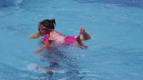 Mother and Daughter Playing in Pool. on Red Epic for High
