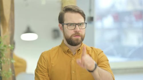 Portrait of Disliking Young Man Feeling Displeased