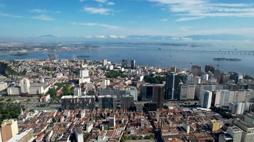 Vista panorâmica do centro da cidade do Rio de Janeiro, Brasil. Marco turístico.