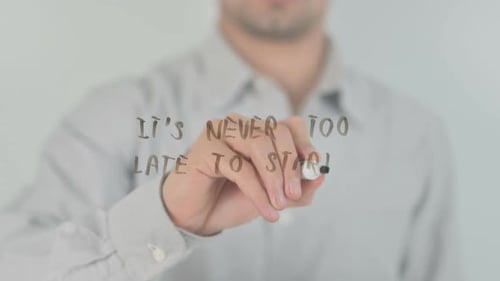 It's Never Too Late To Start Again, Writing on Transparent Screen