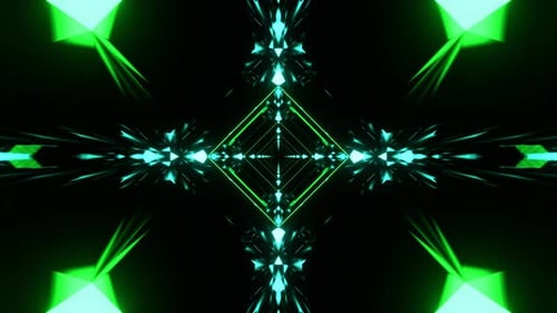Green And Turquoise Electric Neon Light Diamond Portal Background Vj Loop In 4K