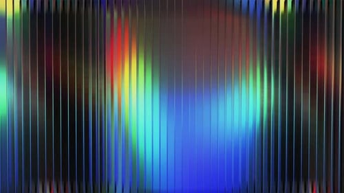 Abstract Holographic Rainbow Light Behind Vertical Bars