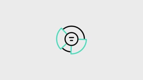 Modern Flat Design Pie Chart Icon Reveal Animation